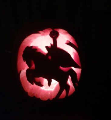 headless horseman pumpkin stencil